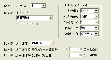 システムレジスタ設定図 COM2設定
